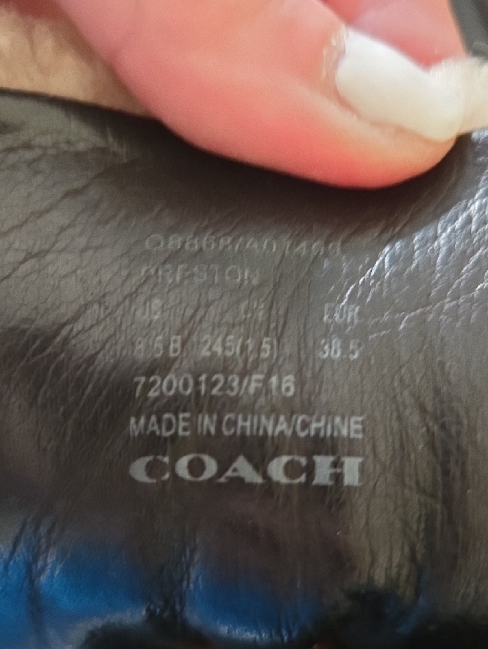 Coach Black Leather Ankle Boots with Cream Shearling Trim - Picture 5 of 6